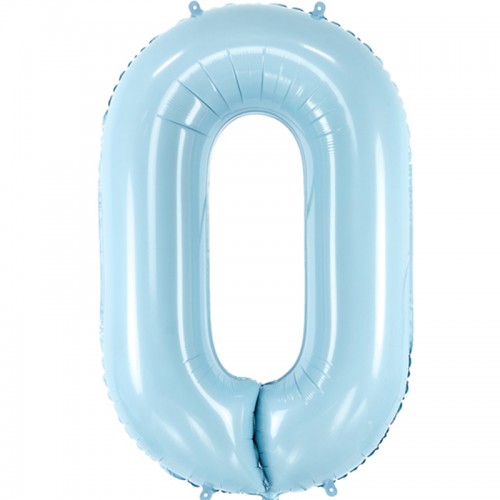 Balão Número 0 Azul Claro